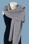Soft Ribbed Oblong Scarf - Charcoal