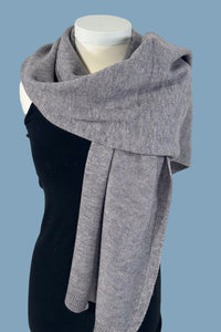 Soft Ribbed Oblong Scarf - Charcoal