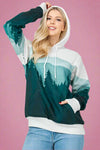 Forest Print Hooded Sweatshirt - Green