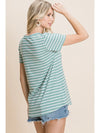 Casual Stripe Tee - Sage
