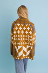Sierra Spirit Geometric Knit Cardigan - Camel