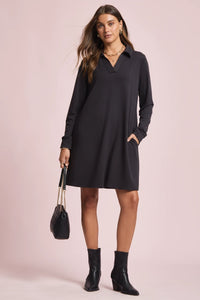 French Terry A Line Dress - Black