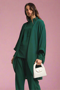 Getaway Open Cardigan - Hunter Green