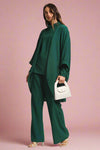 Getaway Wide Leg Pant - Hunter Green