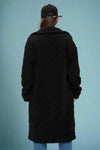 Diamond Sherpa Duster Coat - Black