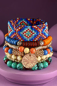 7- Layer Stackable Bracelet - Blue