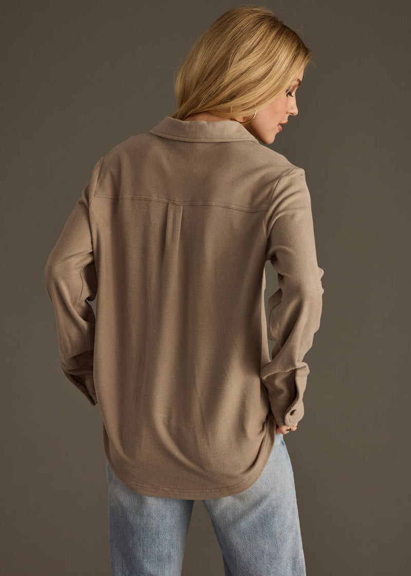 Super Soft Button Up - Taupe
