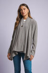 Wrap Top Button Front - Charcoal