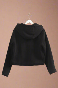 Toggle Hooded Sherpa Jacket - Black