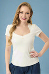 Pentagon Collar Top - Cream