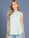 Star Print Tank - Mint