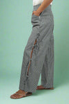HW Open Tie Leg Pant Black & White Check