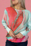 Tie-Dye Round Knit Long Sleeve - Aqua