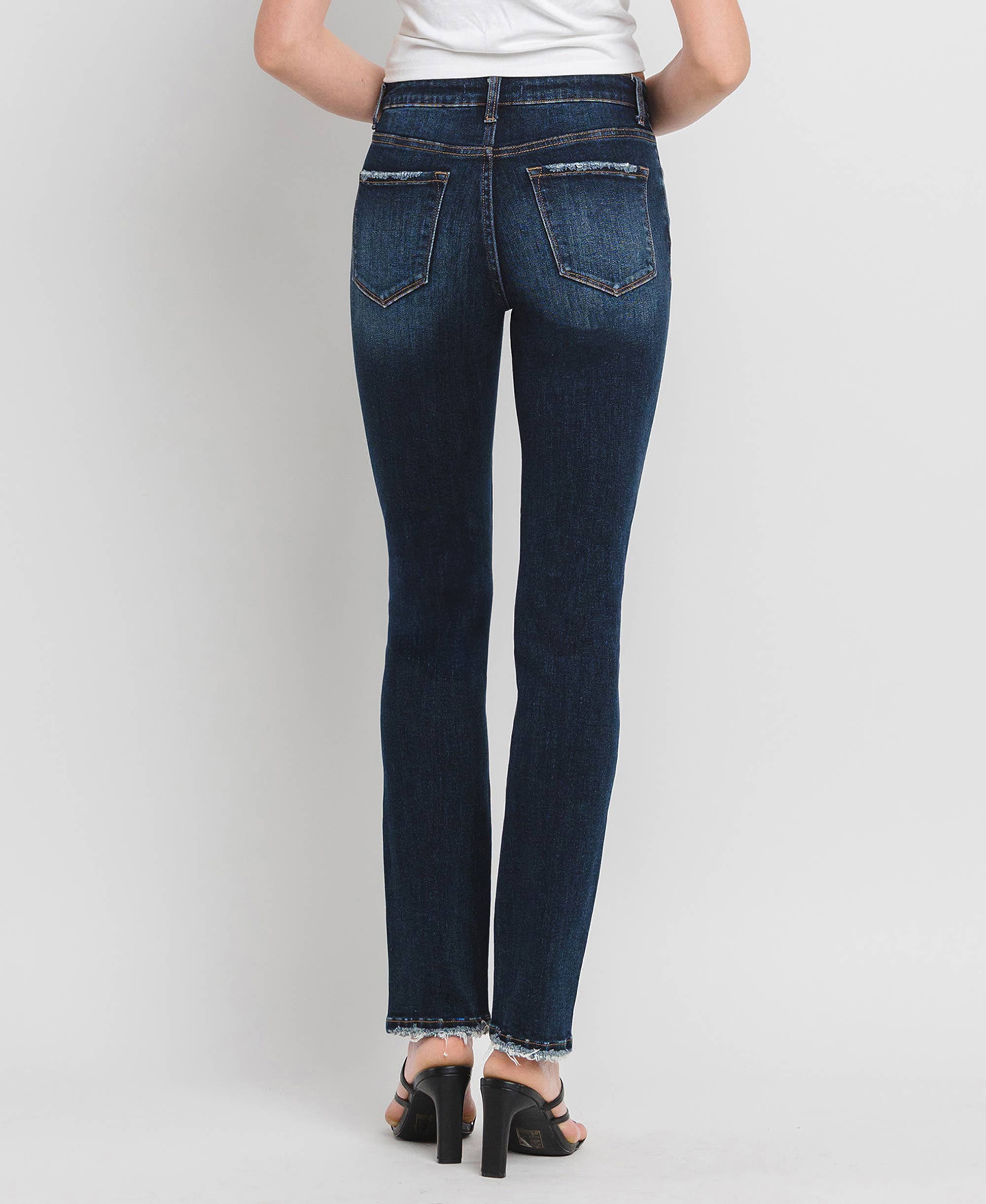 High Rise Long Slim Straight Jeans LV39