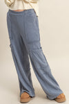 Mineral Washed Cargo Sweatpants - Blue