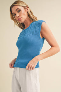 Taria High Neck Tank - Azure