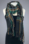 Plaid Winter Scarf With Tassels