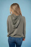Hoodie Long Sleeve Top - Olive