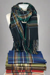 Plaid Winter Scarf With Tassels