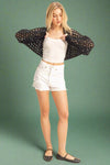 Open Stitch Bolero Cardigan - Black