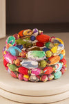 Handmade Fabric Beaded Coil Bracelet