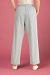 Striped High Waist Cropped Pants - Blue