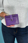 Mini Snap Button Wallet & Cardholder - Purple