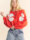 Smile Daisy Print Cropped Cardigan