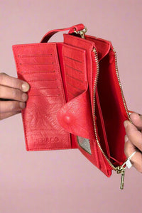 Kyla Wallet With Snap Closure - Red