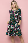 Unicorn Print Winter Tunic Dress