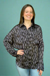 Silk Button Down Black Splash