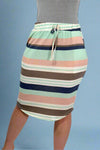 Multi Color Striped Pencil Skirt