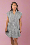 Tiered Shirt Dress - Black Seerscuker
