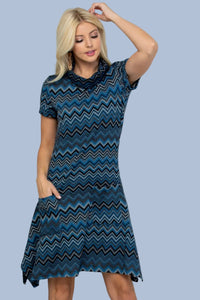 Stripe Print Winter Tunic Dress