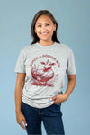 Duck Chicken Cow Graphic Tee - Grey