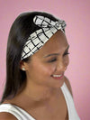 Knotted Wire Bow Headband – White