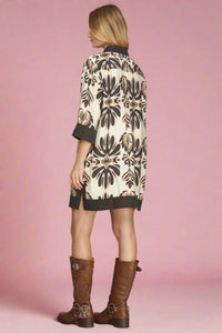 Abstract Collar Mini Dress - Ash
