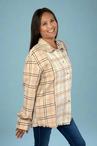 Plaid Oversize Shacket - Pink