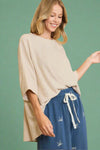 Soft Touch Oversized Top - Tan