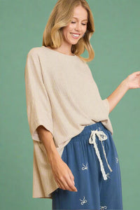 Soft Touch Oversized Top - Tan