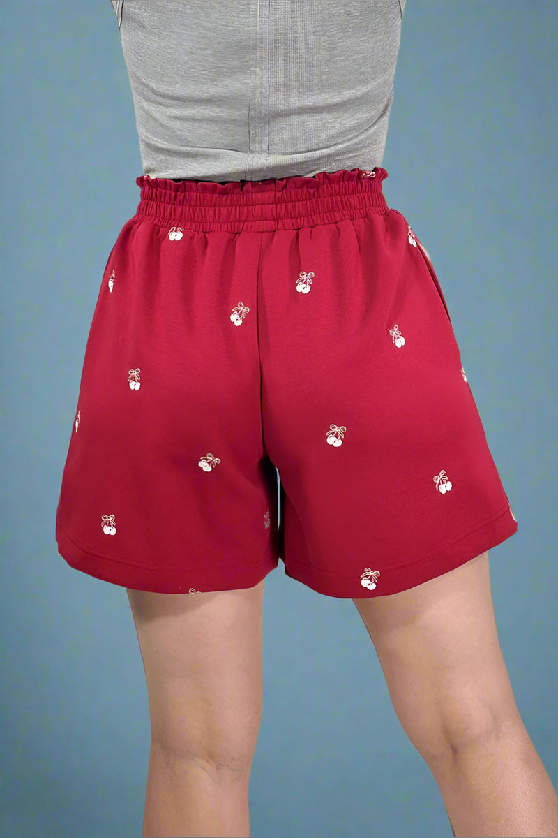 Sweet Cherries Shorts - Red