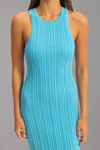 Bodycon Ribbed Knit Dress - Blue