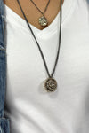 Three Strand Coin Necklace - Black
