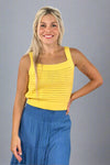 Thick Strap Square Neck Tank - Sunflower