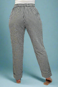 Gingham Trouser White & Black
