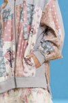 Multi Pattern Patchwork Zipper Hoodie