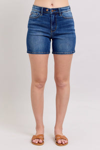High Waisted 2 Button Mid Length Dad Shorts