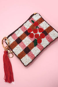 Checkered Cherry Coin Purse