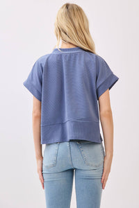 Boxy Corduroy Top - Denim