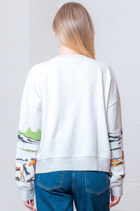 Long Sleeve Horse Print Sweater